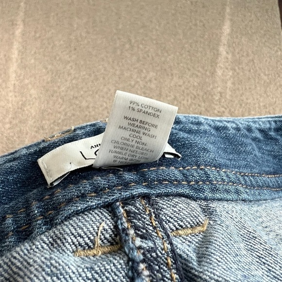 Ann Taylor Loft Factory Denim Mini Skirt Women's Size 4 Jean Straight Pencil - Picture 7 of 7